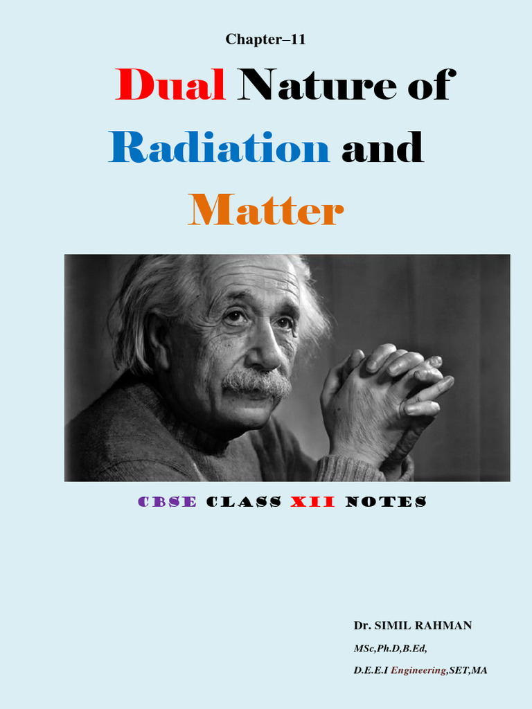 Dual Nature of Light: Class 12 Notes | PDF