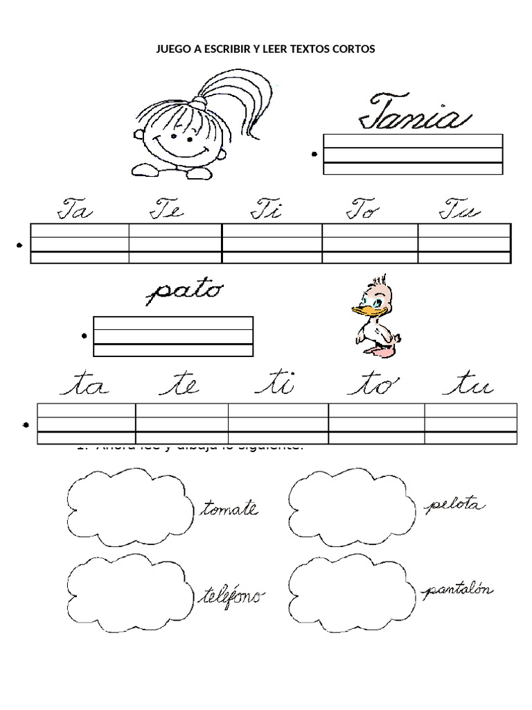 Actividades de Escritura y Lectura Infantil | PDF