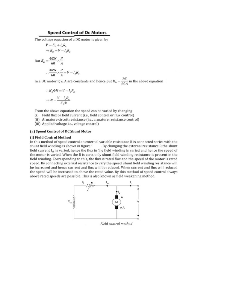 Speed Control of DC Motor | PDF