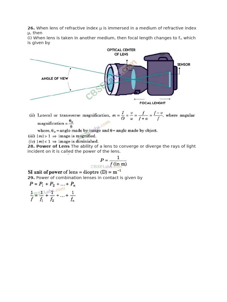Ray Optics and Optical Instruments Class 12 Notes Chapter 9 Notes Part ...