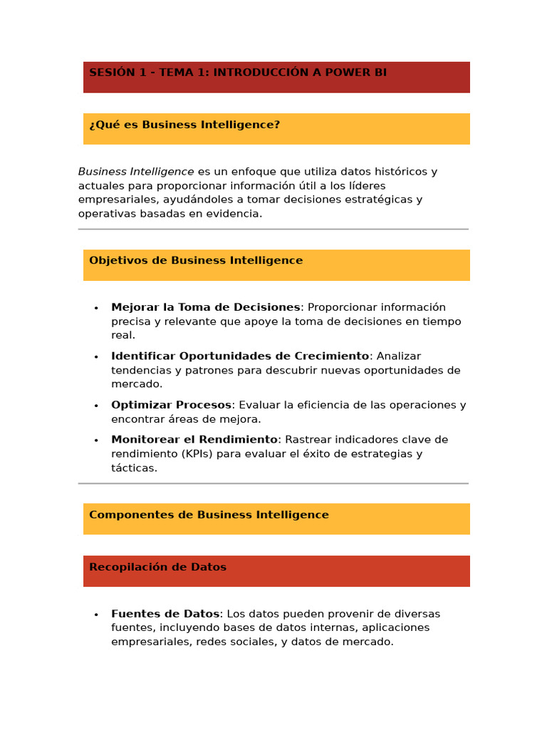 Introducción a Power BI y Business Intelligence | PDF