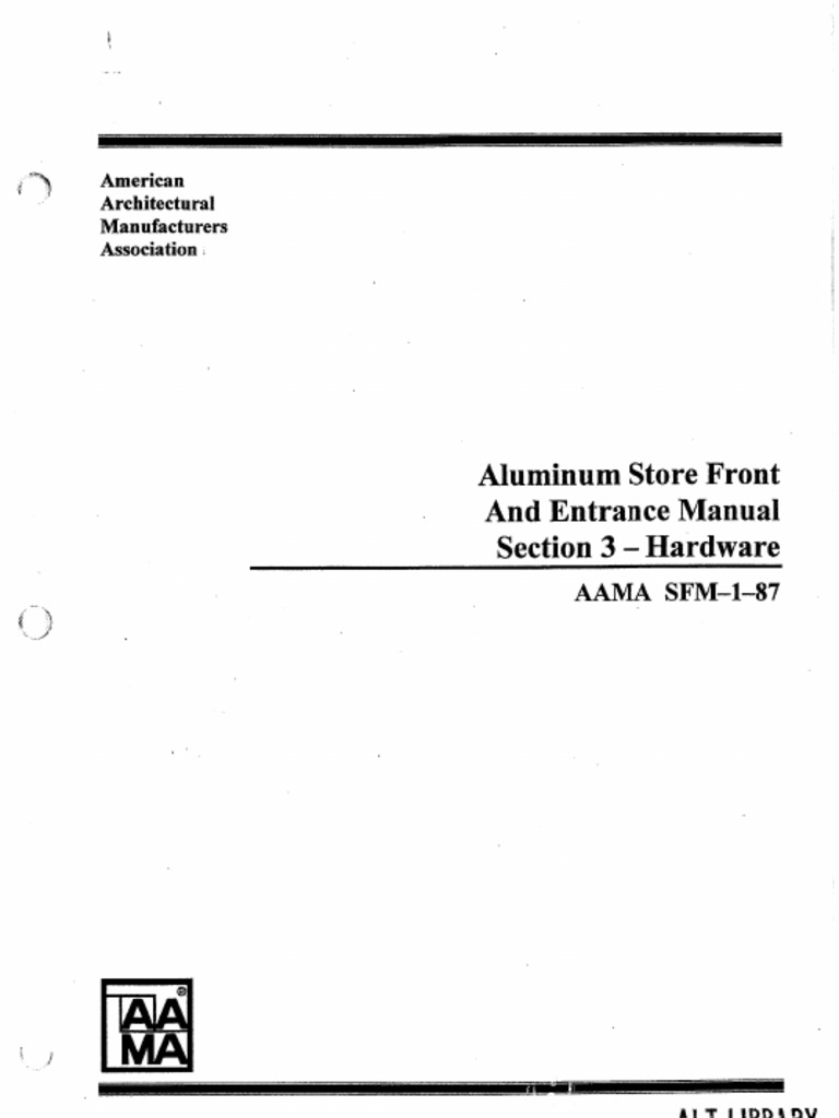 AAMA SFM-1-87 Section 3 - Hardware | PDF