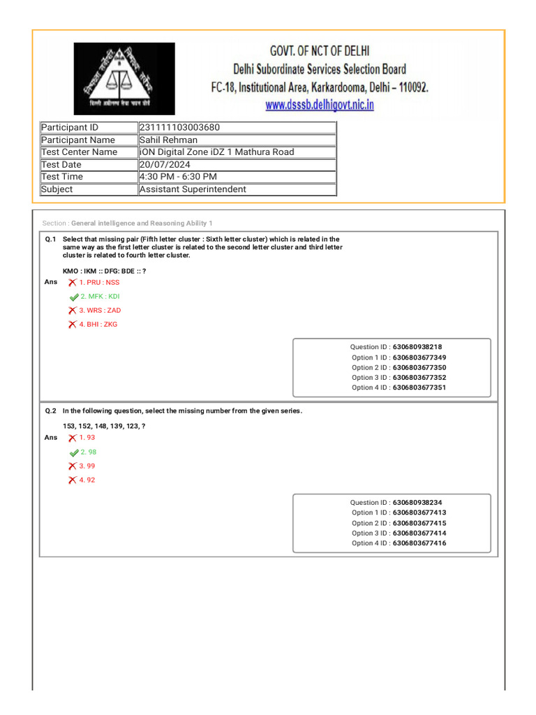 General Intelligence and Reasoning Ability Questions | PDF