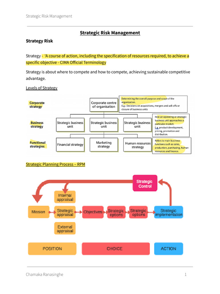 Chamaka Ranasinghe on Strategic Risk Management | PDF | Sarbanes–Oxley ...