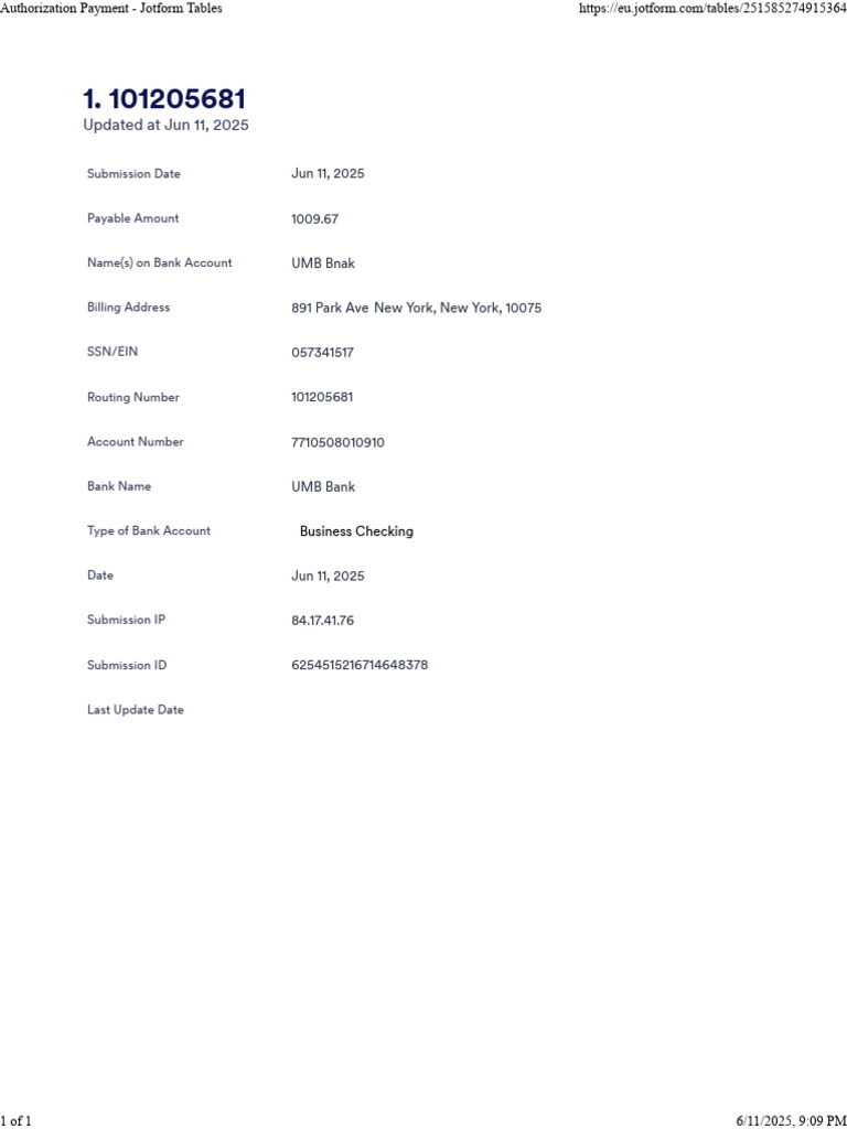 UMB Bank Routing Number 101205681 | PDF