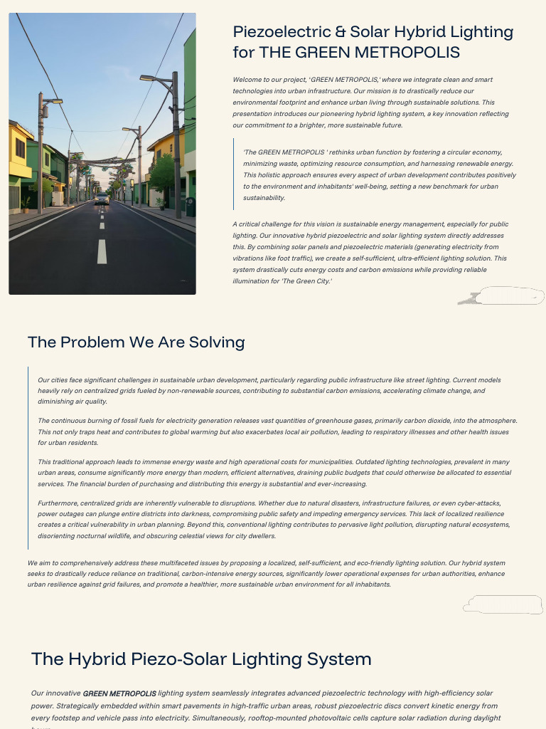 Hybrid Solar-Piezo Lighting for Cities | PDF | Sustainable City ...
