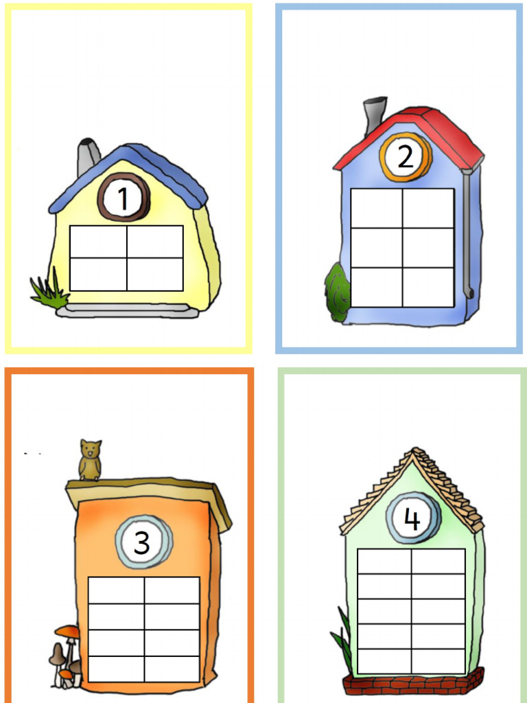 Rozklady Cisel Do 10 - Domky | PDF