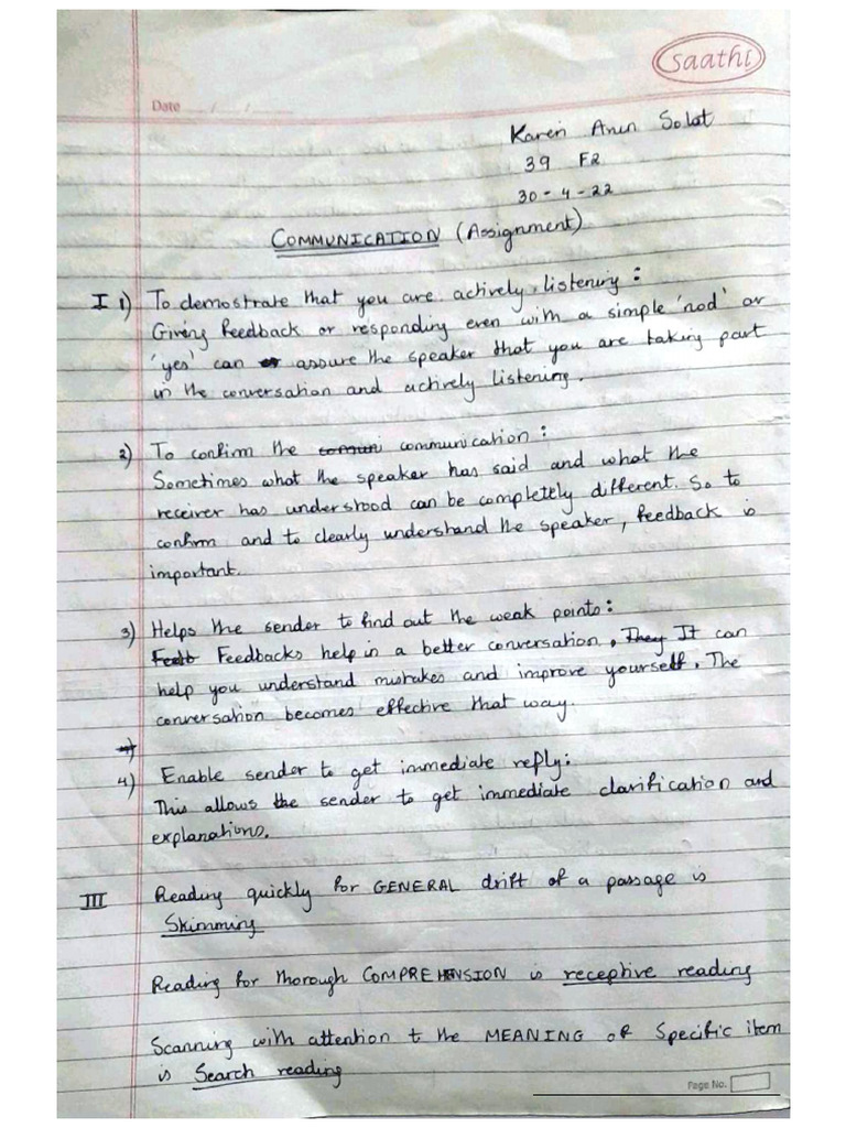 Communication Notes | PDF