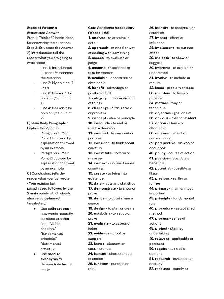 How to Write a Structured Answer | PDF | Dishonesty | Statistics