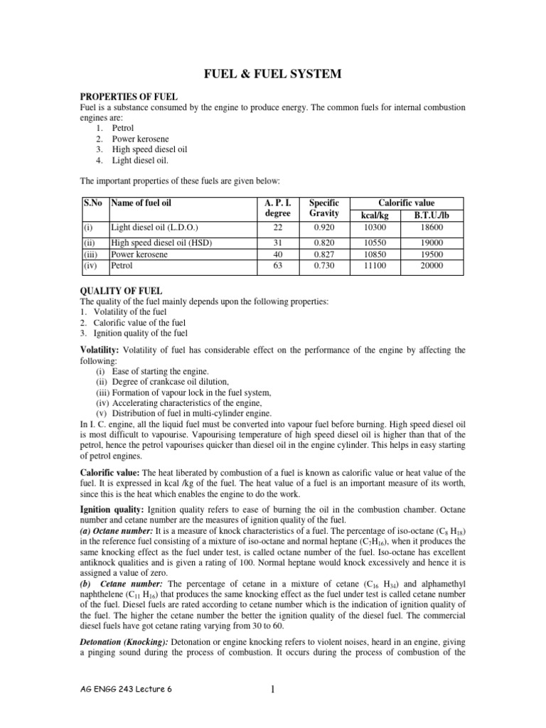 Fuel Properties and Systems Overview | PDF | Fuel Injection | Diesel Engine