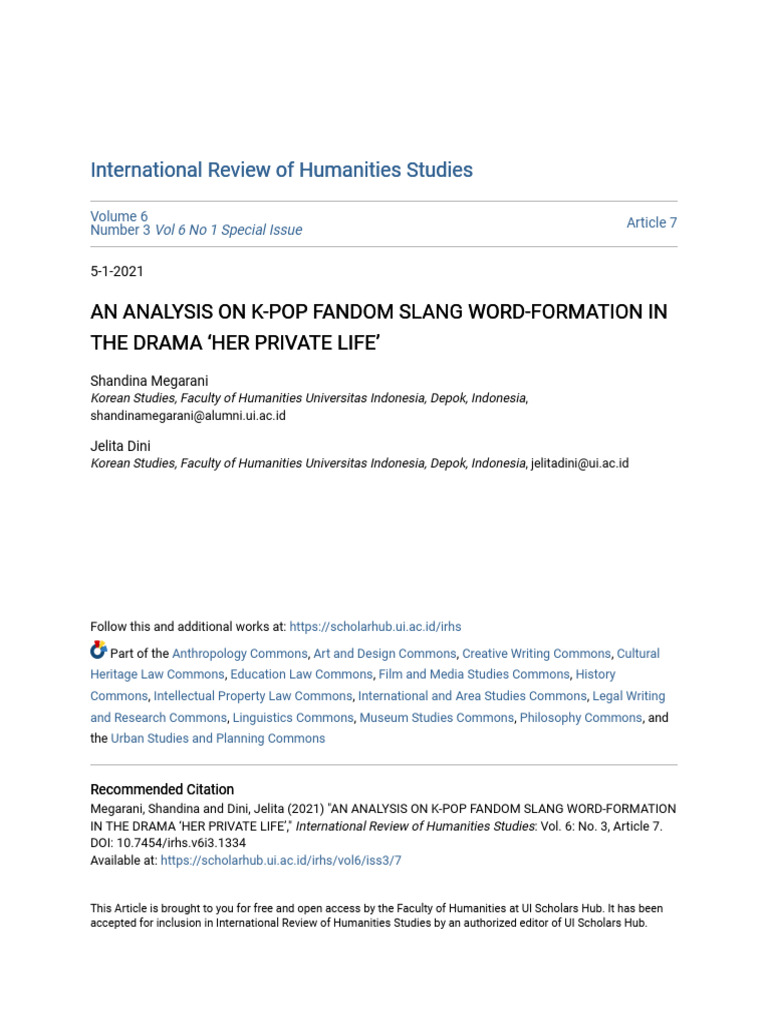 K-Pop Fandom Slang in 'Her Private Life' | PDF | Word | Morphology ...