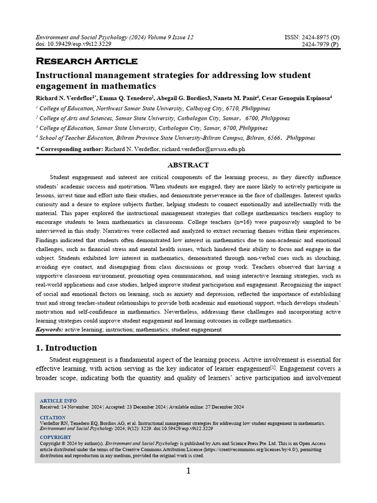 Strategies to Boost Math Student Engagement | PDF | Learning ...