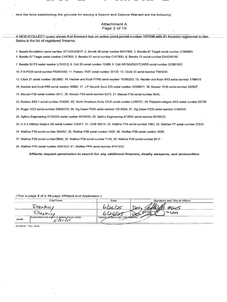 Kennard Seizure Warrant Redacted | PDF