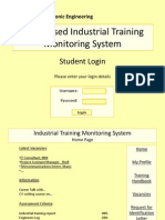 Web-Based Industrial Training Monitoring System: Student Login