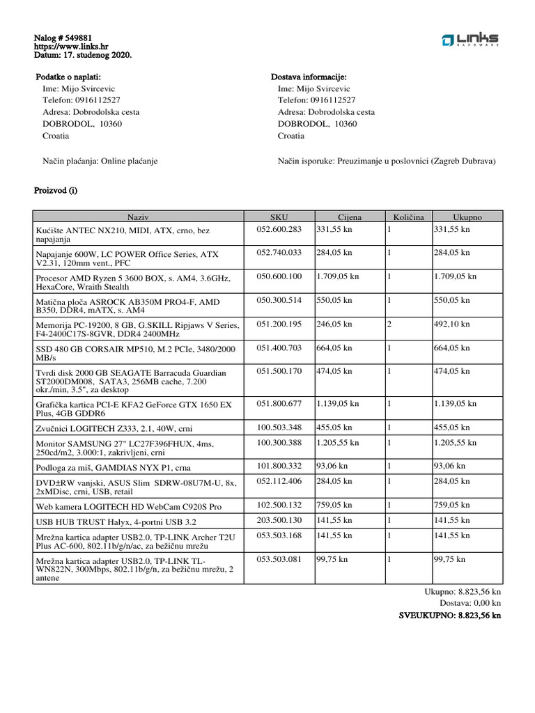 Order 549881 | PDF