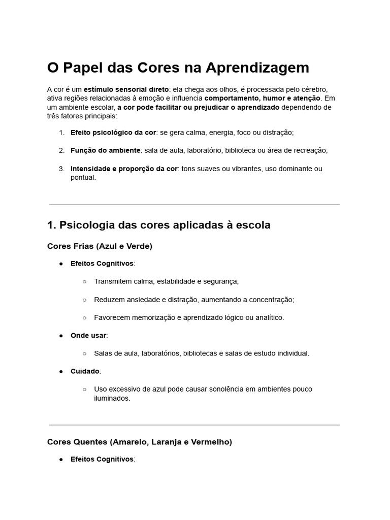 Documento Sem Título | PDF | Cor | Aprendizado