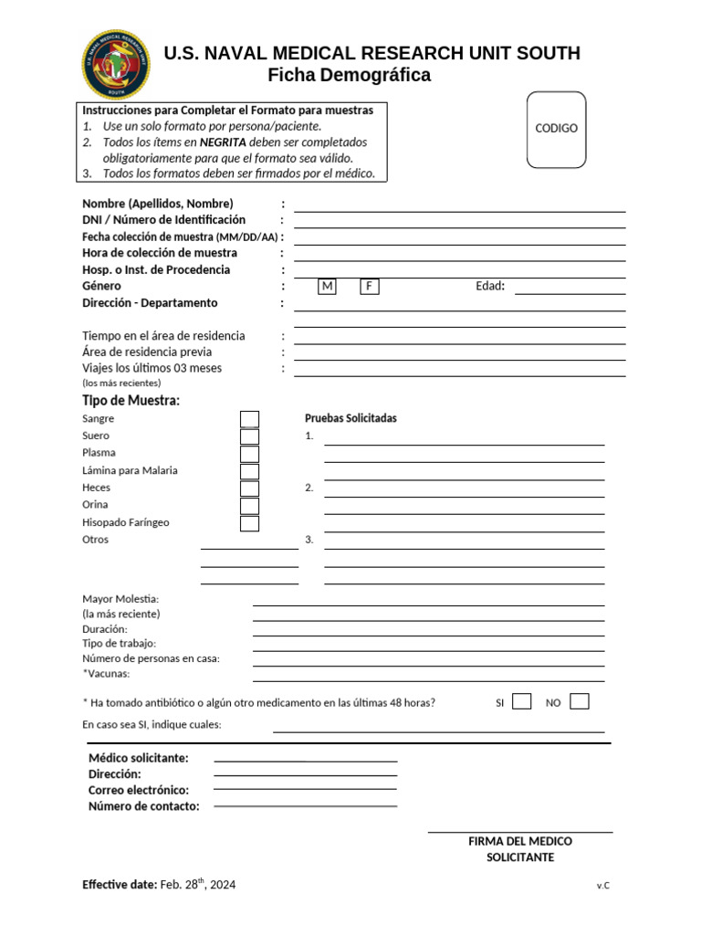 N6-QM-COM Form 030 Ficha Demográfica v.C | PDF