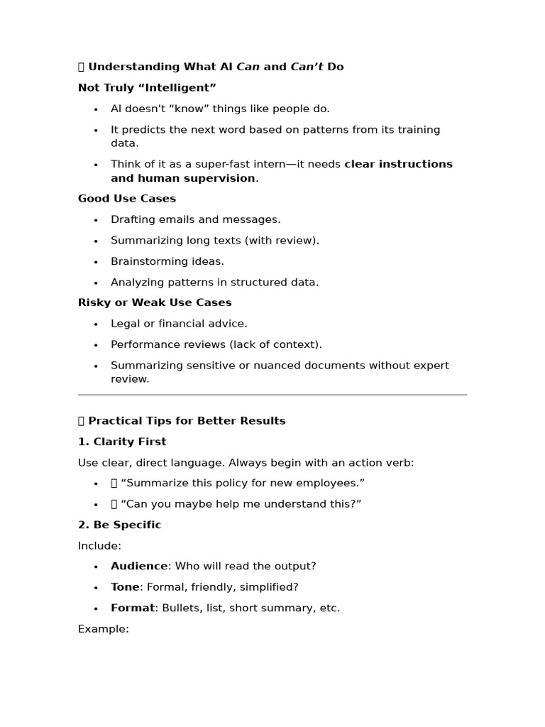 AI Capabilities and Effective Prompting | PDF | Artificial Intelligence ...