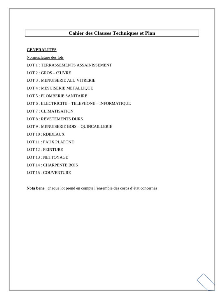 Cahier des Clauses Techniques Cerabati | PDF | Béton | Tuyau