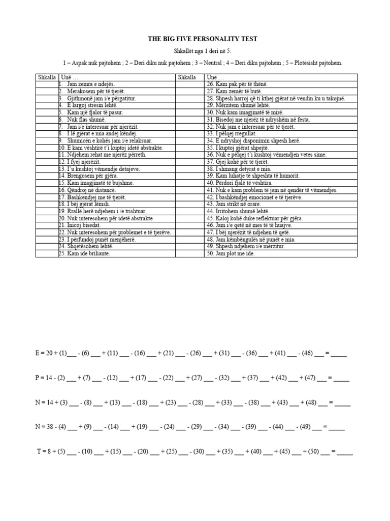 Five Pesonality Traits | PDF