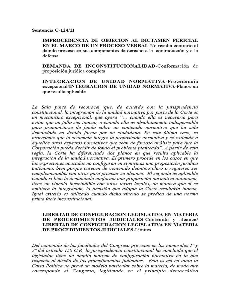 C 124 11 | PDF | Debido al proceso | Caso de ley