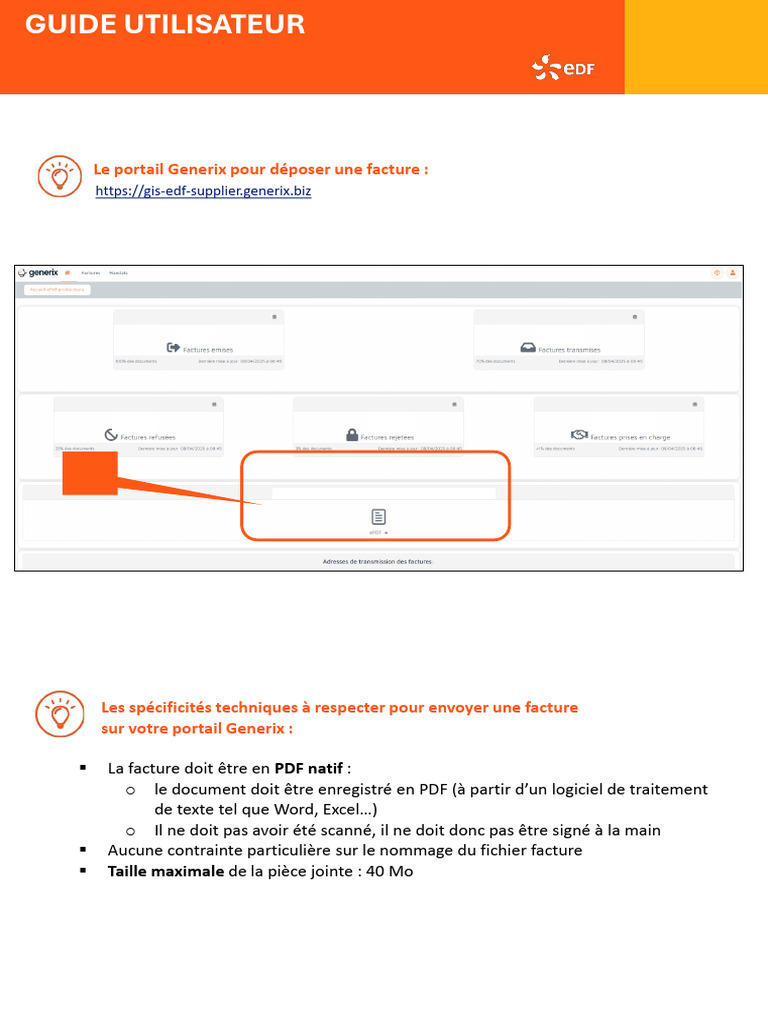 MF Generix Deposer Une Facture Sur Le Portail | PDF | Facture ...