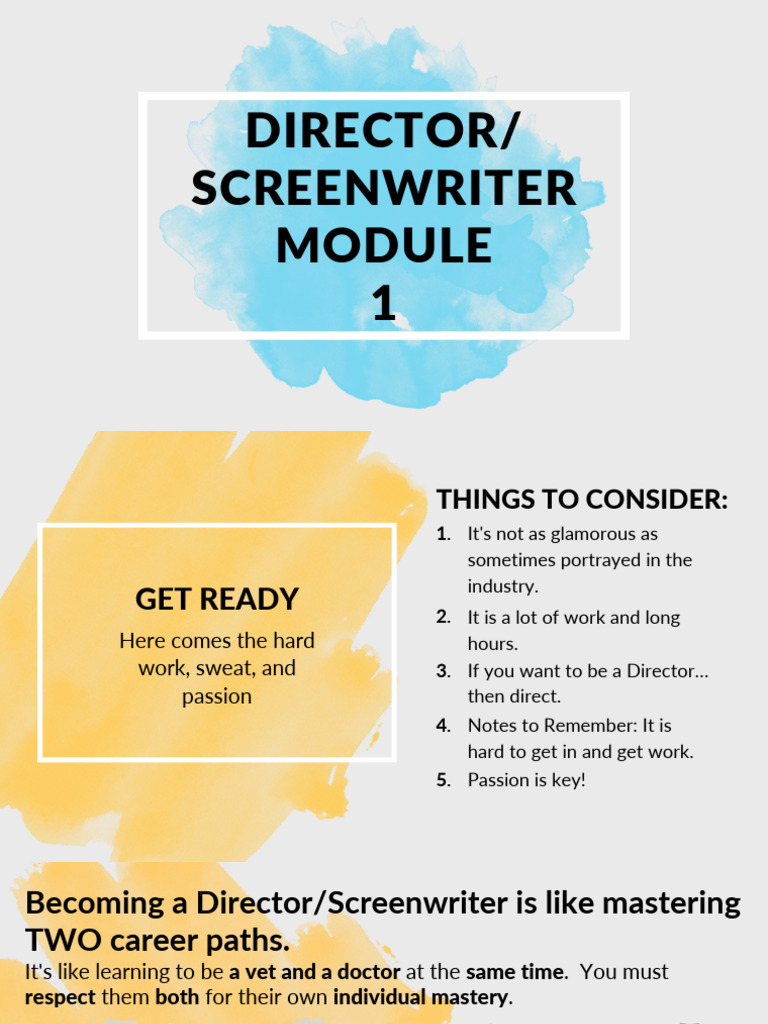 Directing and Screenwriting Essentials | PDF