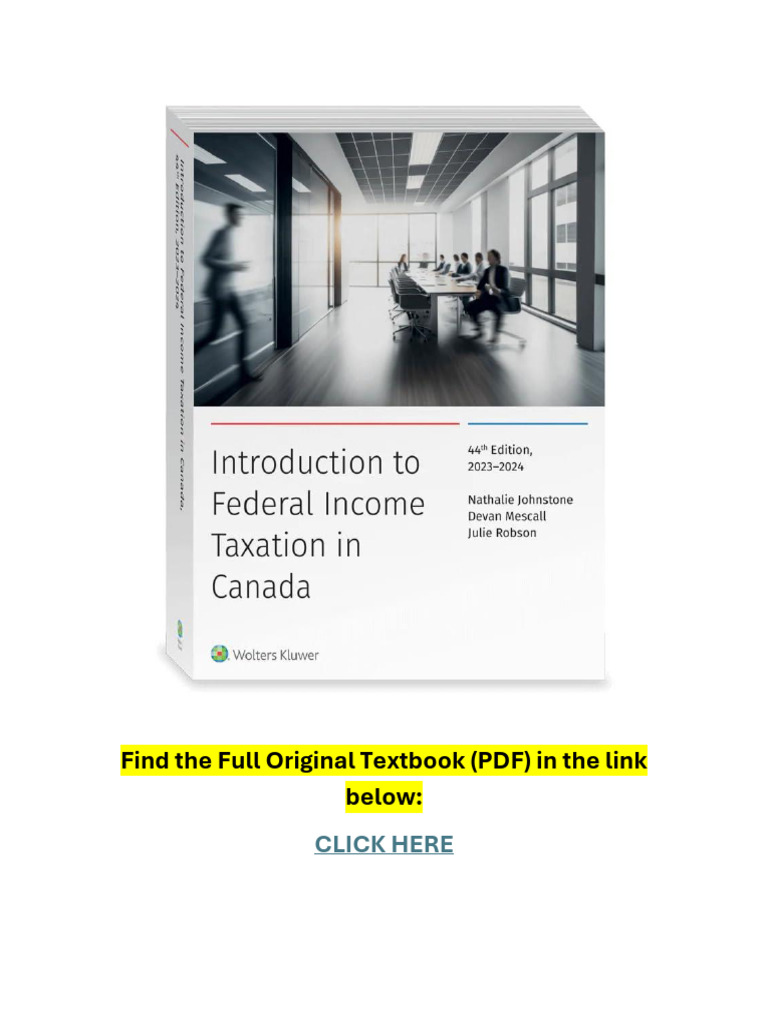 Introduction to Canadian Income Tax | PDF | Taxes | International Taxation