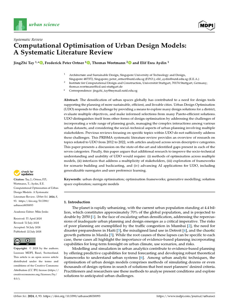 Urban Design Optimization: A Review | PDF | Mathematical Optimization ...