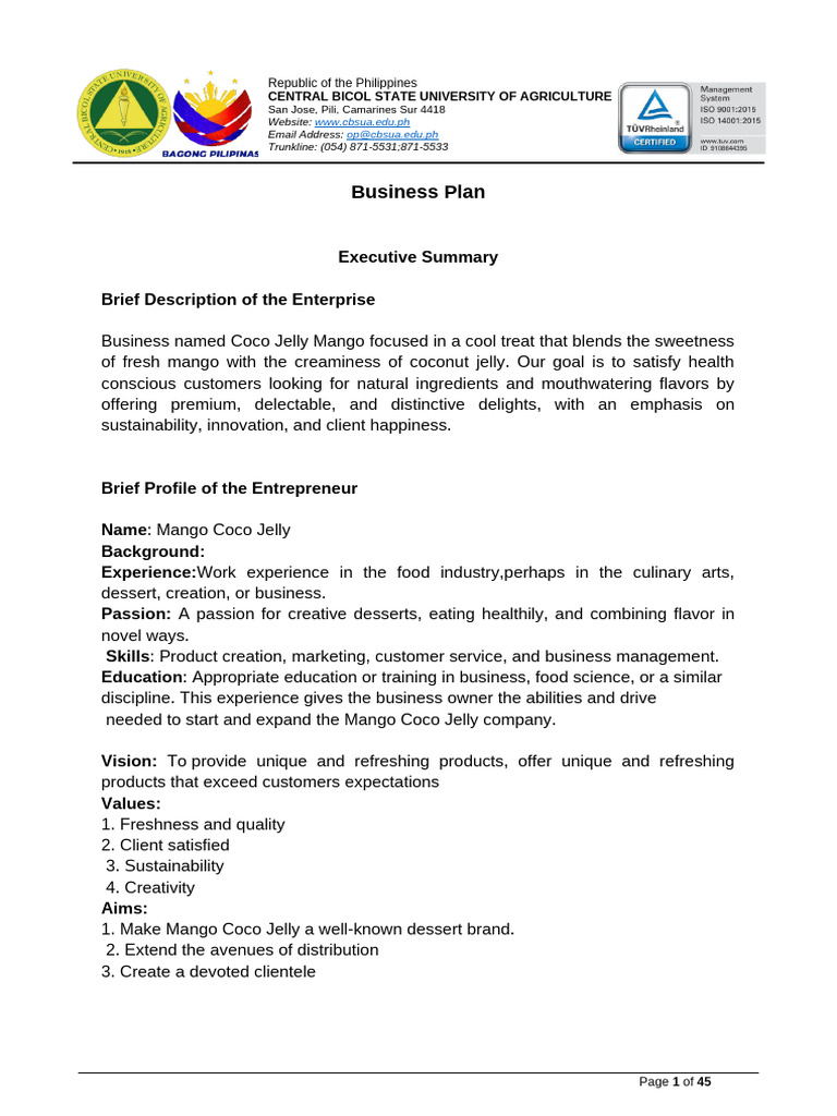 Business Plan W Reference Notes (GROUP 8.) Docx | PDF | Salary | Expense