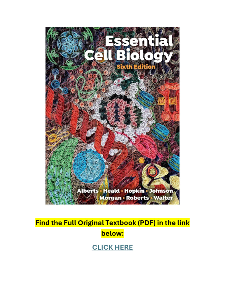 Essential Cell Biology 6th Edition | PDF | Gene | Dna