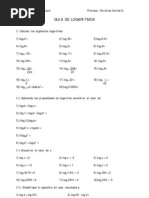 Guia de Logaritmos: I) Calcular Los Siguientes Logaritmos