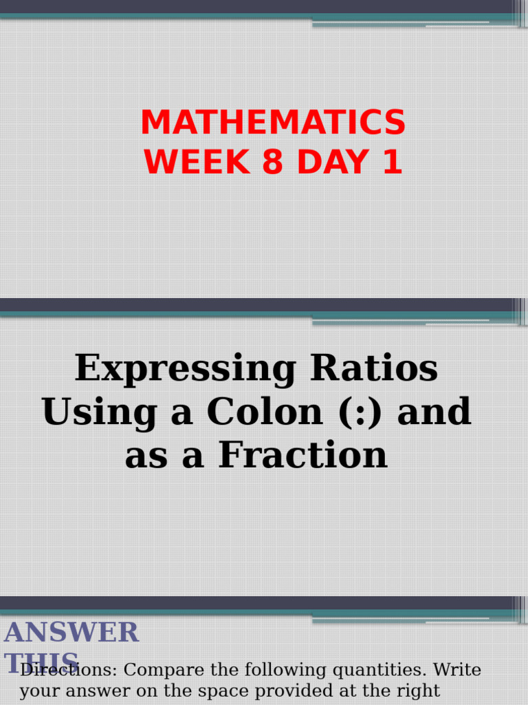 Expressing and Simplifying Ratios | PDF | Ratio | Elementary Mathematics
