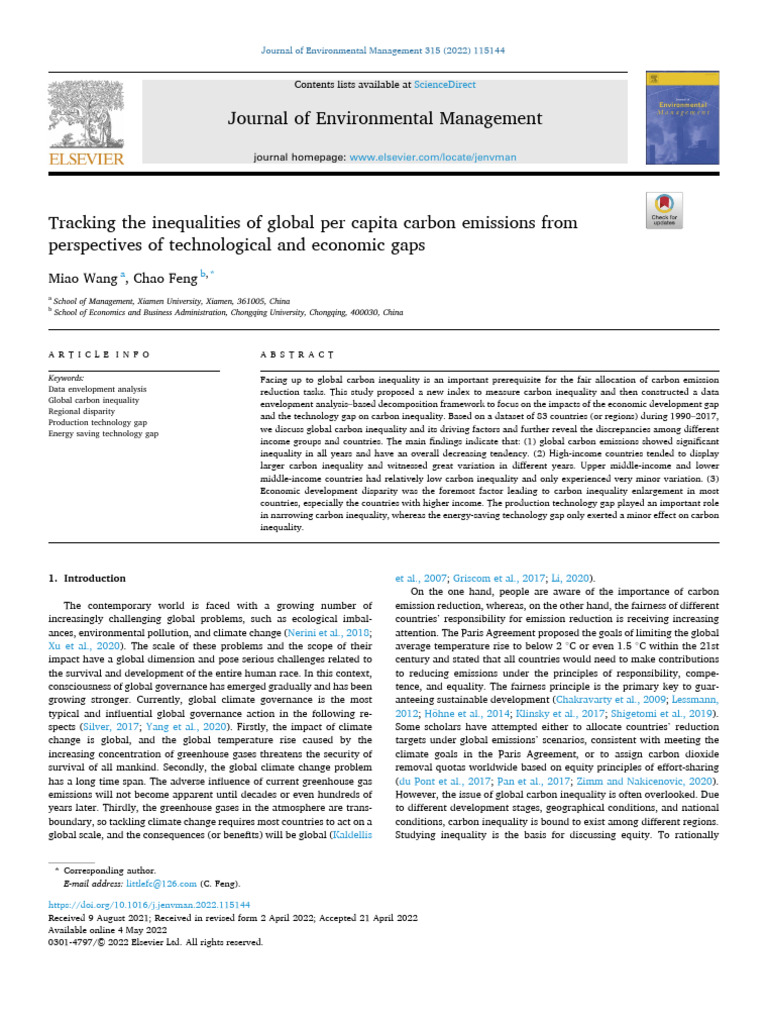 1 s2.0 S0301479722007174 Main | PDF | Gini Coefficient | Economic ...
