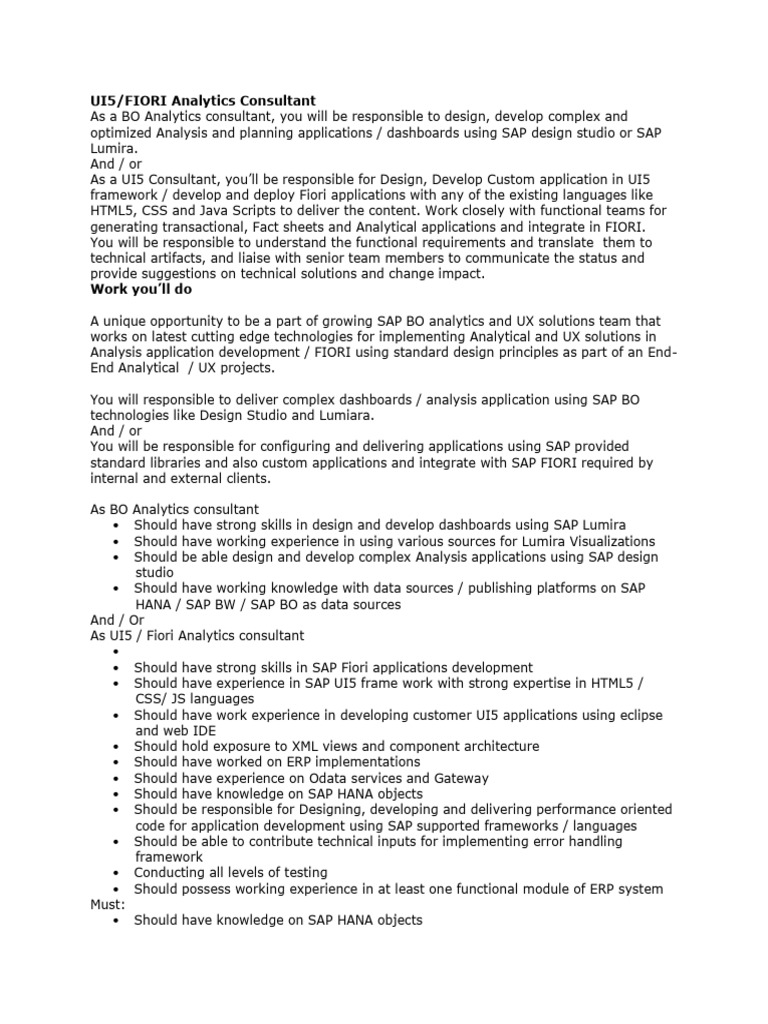SAP UI5 or Fiori | PDF | Software Development | Analytics