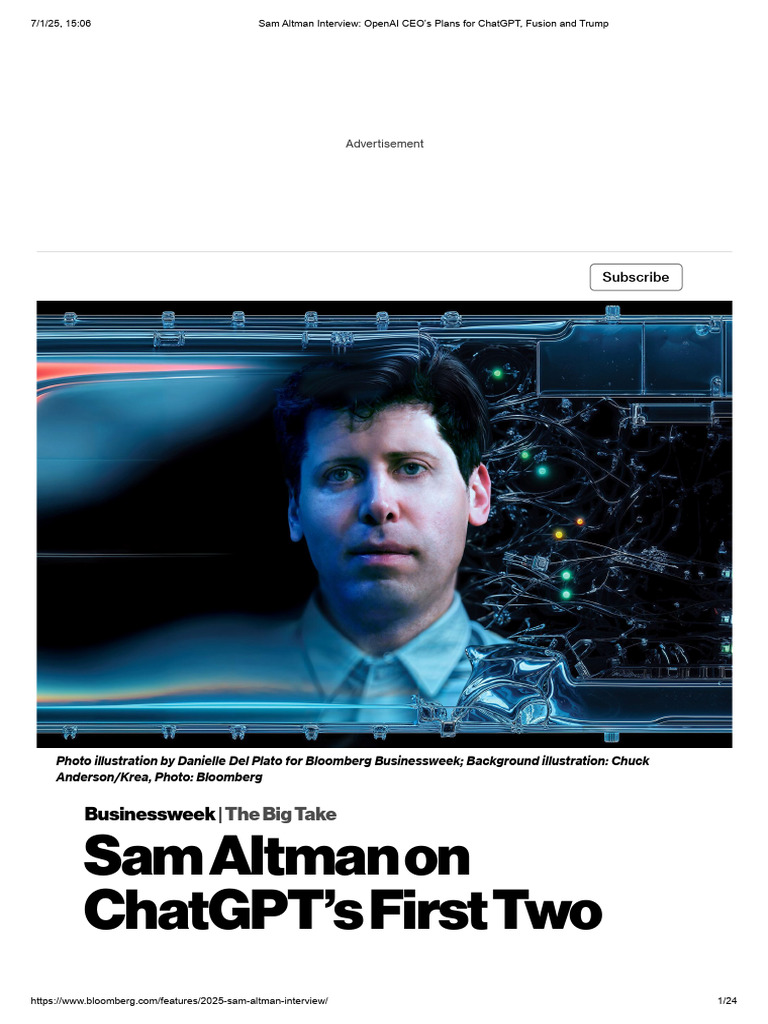 BLOOMBERG (2025) - Sam Altman Interview. OpenAI CEO's Plans For ChatGPT ...