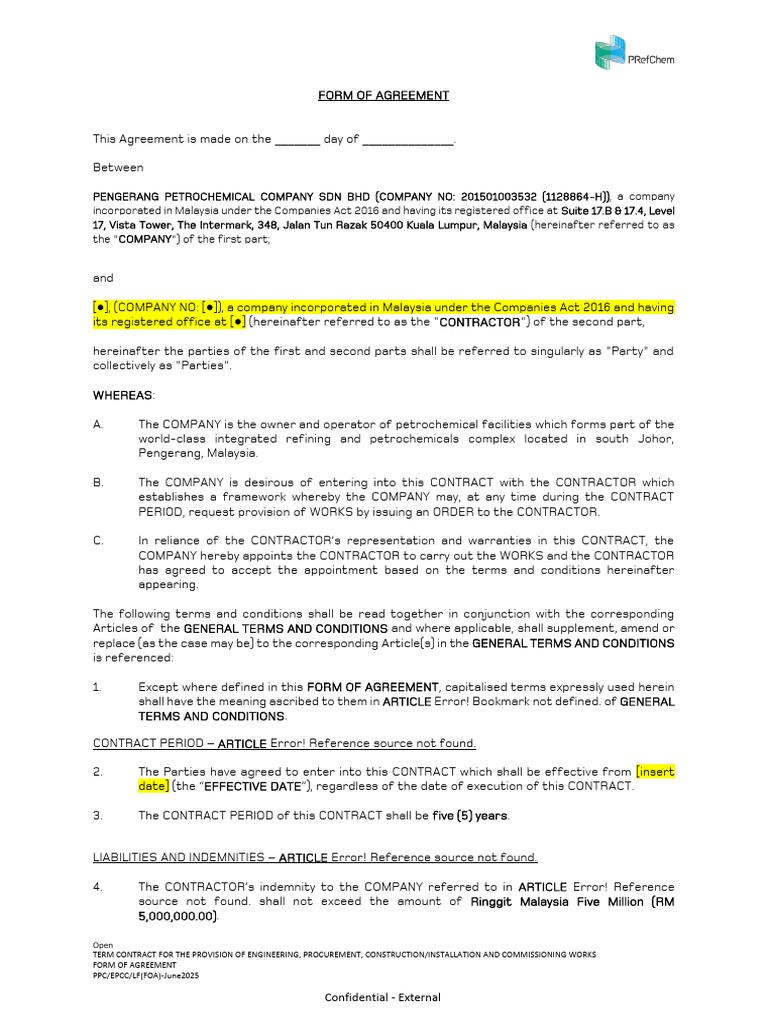 EPCC Contract Agreement Overview | PDF | Business Law | Civil Law ...