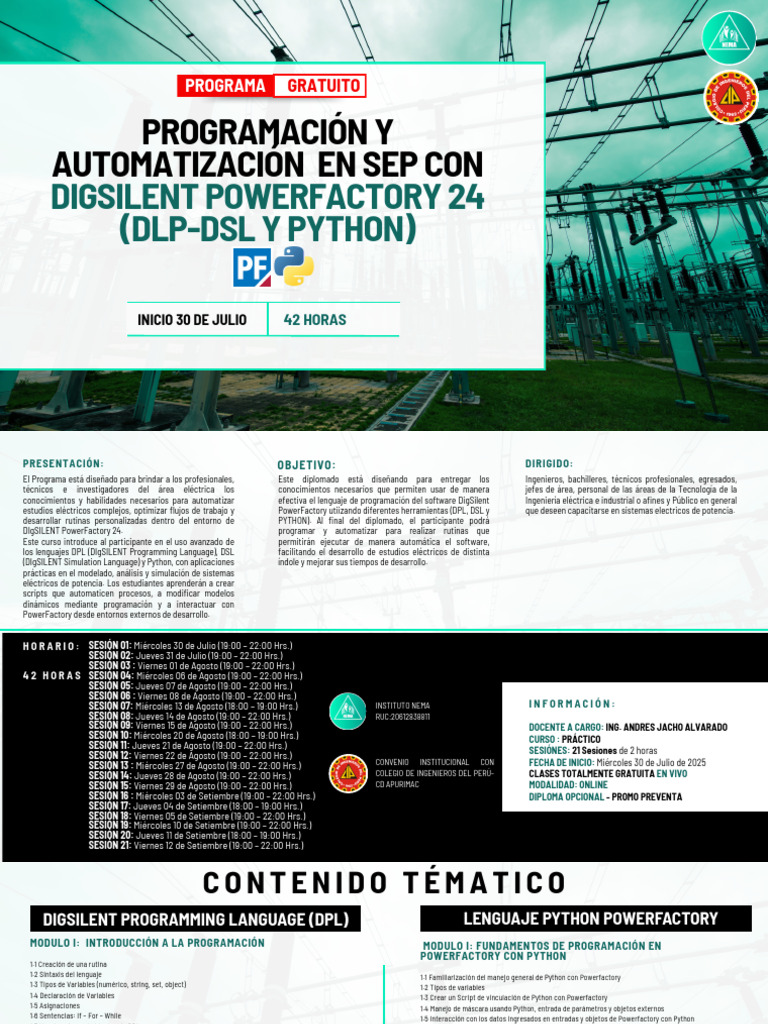 Curso de Automatización en PowerFactory 24 | PDF | Python (lenguaje de ...