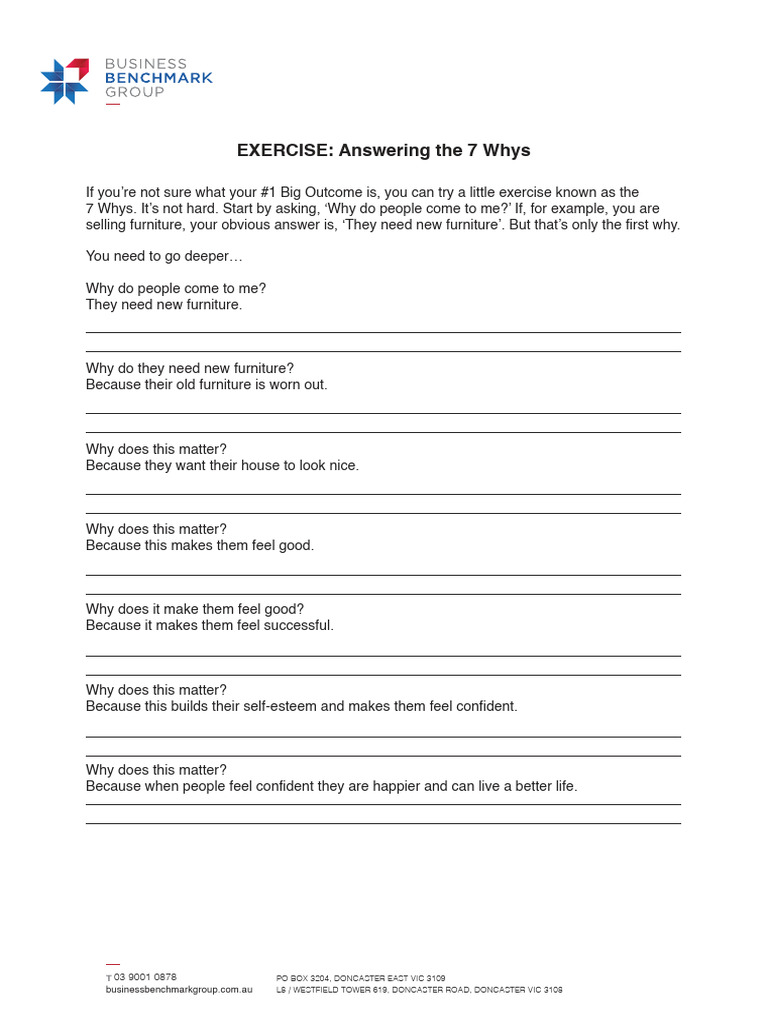 Exploring the 7 Whys Exercise | PDF