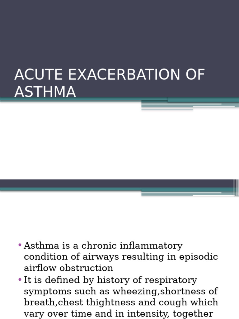 Acute Asthma Exacerbation Management Guide | PDF | Asthma | Respiratory ...