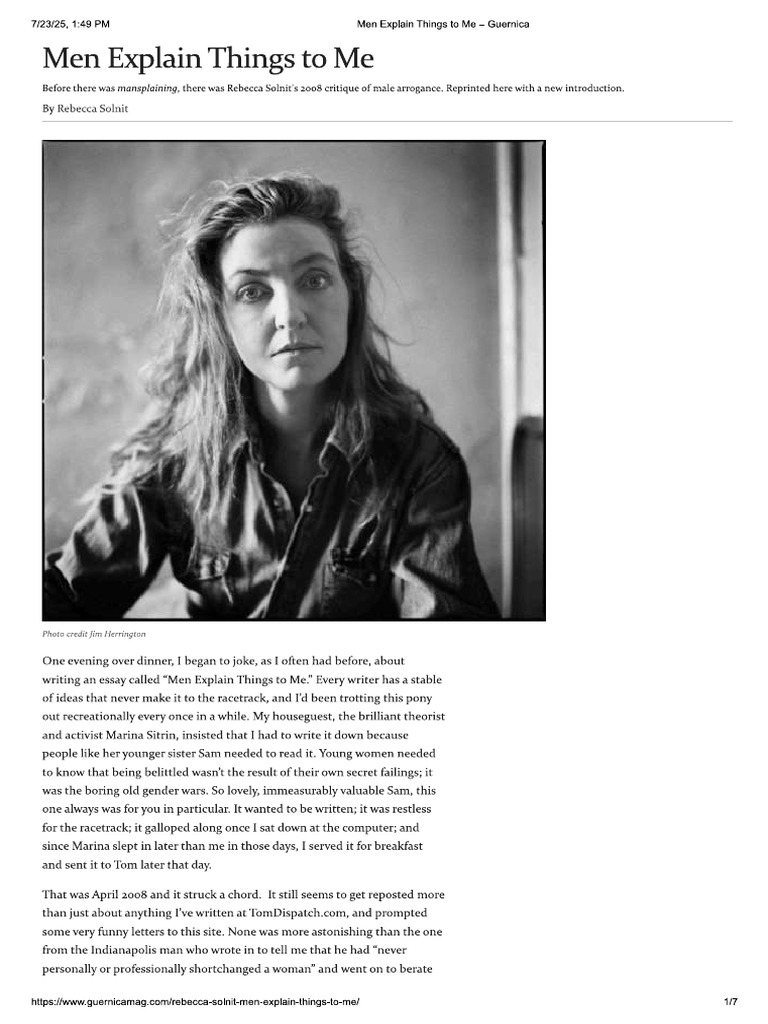 Men Explain Things To Me - Rebecca | PDF