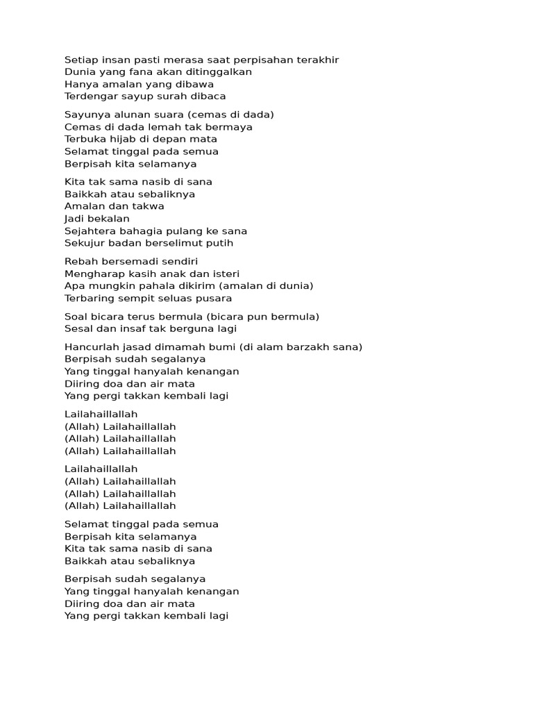 Setiap Insan Pasti Merasa Saat Perpisahan Terakhir | PDF