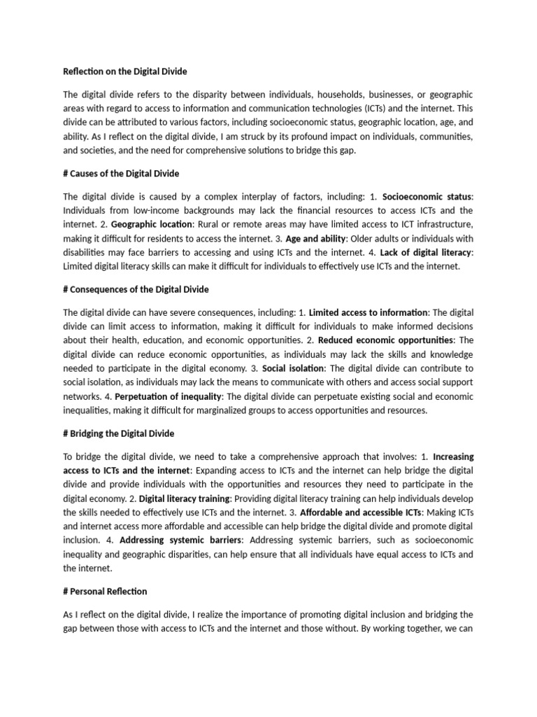 Understanding the Digital Divide | PDF | Information And Communications ...