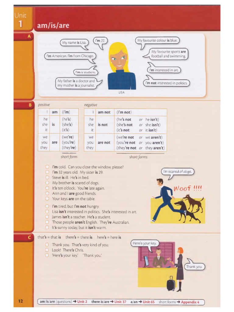 Basic English: Am/Is/Are Usage Guide | PDF