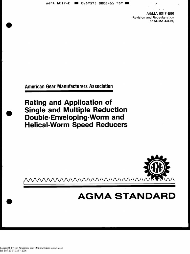 Agma 6017-E86 | PDF