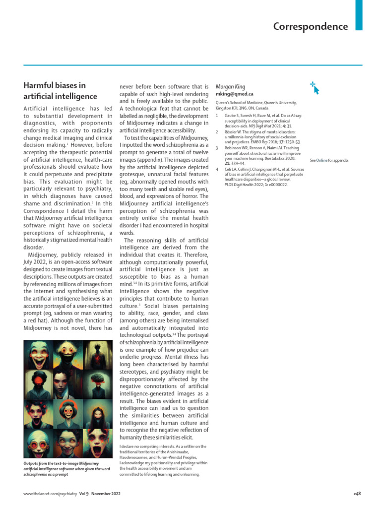 Harmful Biases in Artificial Intelligence Lanpsy | PDF | Artificial ...