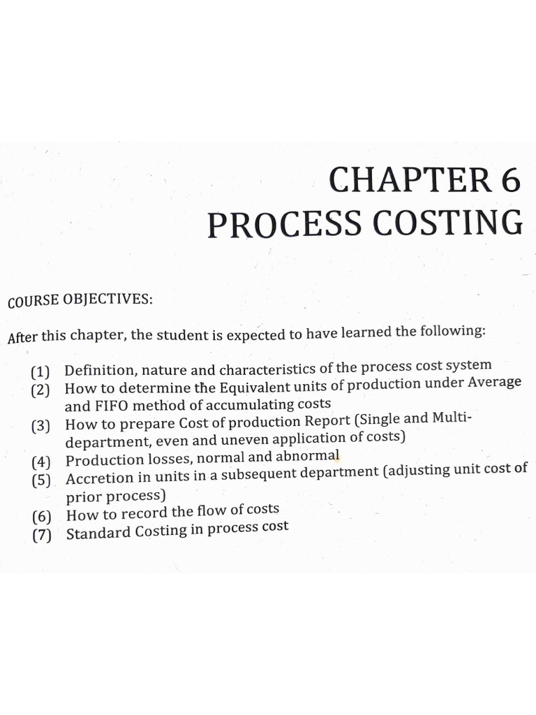Module 6 Process Costing Pdf