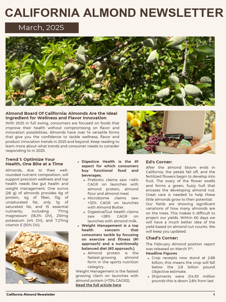 California Almond Health Trends 2025 | PDF | Almond | Foods