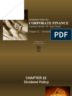 Corporate Finance: Laurence Booth - W. Sean Cleary Chapter 22 - Dividend Policy