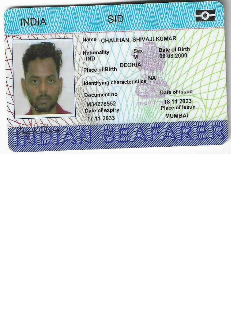 Shivaji Sid Card Original Pdf